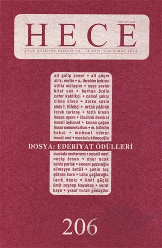 Hece Aylık Edebiyat Dergisi Sayı: 206 – Hece Dergisi kitap kapağı