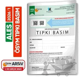 ALES 2026/1 ÖSYM Tıpkı Basım Çıkmış Soru Deneme Kitapçığı Video/PDF Çözümlü Türkiye Geneli – Kolektif – Karakutu Yayın kitap kapağı