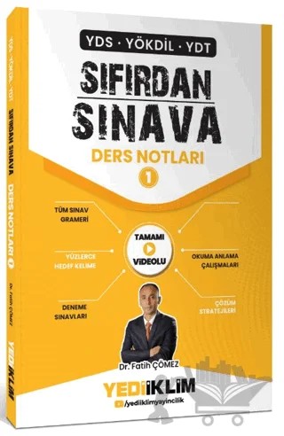 YDS YÖKDİL YDT Sıfırdan Sınava Tamamı Videolu Ders Notları 1. Kitap – Fatih Çömez – Yediiklim Yayınları kitap kapağı