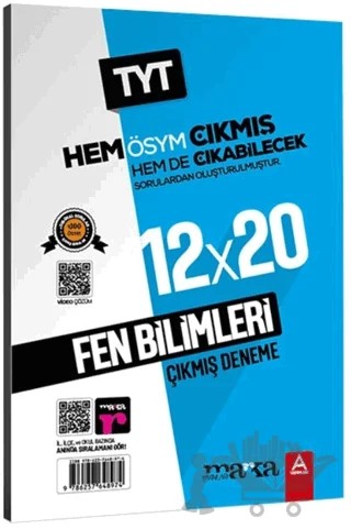 TYT Fen Bilimleri ÖSYM Çıkmış ve Çıkabilecek Sorulardan Oluşturulmuş 12 Deneme Sınavı Tamamı Video Çözümlü – Kolektif – Marka Yayınları kitap kapağı