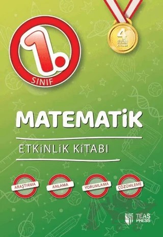 4 Aşamada Etkinlik Kitabı - 1. Sınıf Matematik Etkinlik Kitabı – Kolektif – Teas Press kitap kapağı