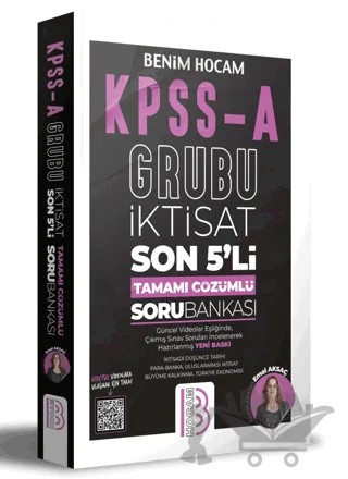 KPSS A Grubu İktisat Son 5'li Tamamı Çözümlü Soru Bankası – Emel Aksaç – Benim Hocam Yayınları kitap kapağı
