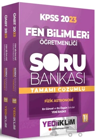 2023 ÖABT Fen Bilimleri Öğretmenliği Tamamı Çözümlü Soru Bankası Seti (2 Cilt) – Kolektif – Yediiklim Yayınları kitap kapağı