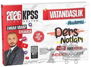 2026 KPSS Vatandaşlık Akademisi Video Ders Notları – Emrah Vahap Özkaraca – İndeks Akademi Yayıncılık kitap kapağı
