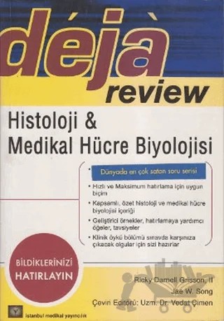 Deja Review - Histoloji ve Medikal Hücre Biyolojisi – Ricky Darnell Grisson – İstanbul Tıp Kitabevi kitap kapağı
