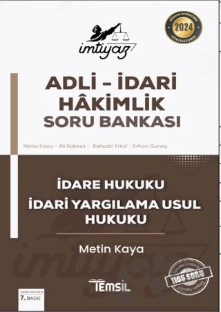 İmtiyaz Adli İdari Hakimlik Soru Bankası İdare Hukuku ve İdari Yargılama Usul Hukuku – Metin Kaya – Temsil Kitap kitap kapağı