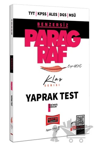 TYT KPSS ALES DGS MSÜ Benzersiz Paragraf Klas Serisi Tamamı Çözümlü Yaprak Test – Engin Genç – Yargı Yayınevi kitap kapağı