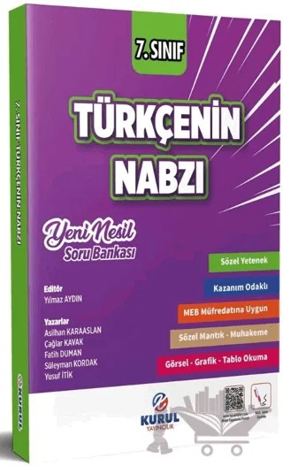 7. Sınıf Türkçenin Nabzı Yeni Nesil Soru Bankası – Kolektif – Kurul Yayıncılık kitap kapağı