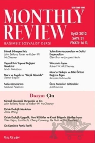 Monthly Review Bağımsız Sosyalist Dergi Sayı: 31 / Eylül 2012 – Monthly Review Dergisi kitap kapağı