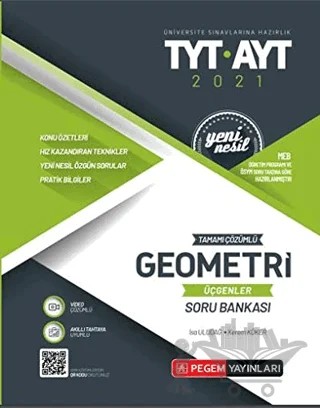2021 TYT- AYT Tamamı Çözümlü Geometri Üçgenler Soru Bankası – İsa Uludağ, Kerem Köker – Pegem Akademi Yayıncılık kitap kapağı