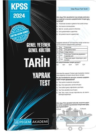 2024 KPSS Genel Yetenek Genel Kültür Tarih Yaprak Test – Kolektif – Pegem Akademi Yayıncılık kitap kapağı