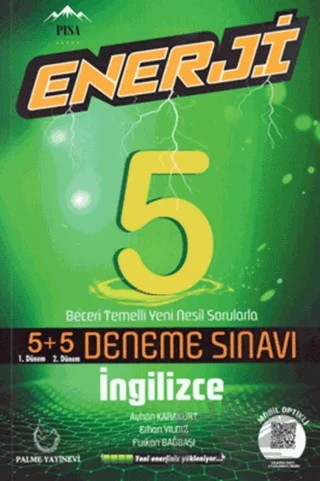 Enerji 5. Sınıf İngilizce 5+5 Deneme Sınavı – Ayhan Karakurt, Erhan Yıldız, Furkan Bağbaşı – Palme Yayınları kitap kapağı