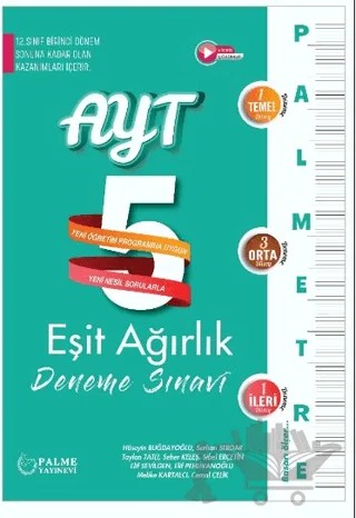 Palmetre AYT Eşit Ağırlık 5 Deneme Sınavı Palme Yayıncılık – Kolektif – Palme Yayınları kitap kapağı