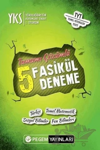 2018 TYT 1. Oturum Tamamı Çözümlü 5 Fasikül Deneme – Kolektif – Pegem Akademi Yayıncılık kitap kapağı