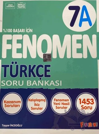 7. Sınıf A Türkçe Soru Bankası – Tayyar İnceoğlu – Fenomen Yayınları kitap kapağı