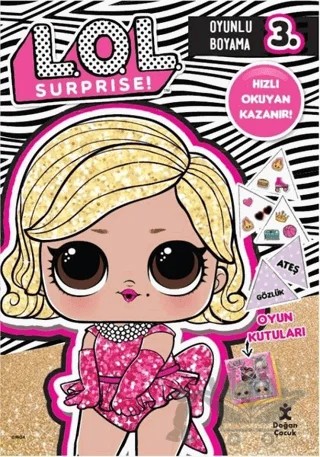 Lol Surprise! Oyunlu Boyama 3 - Hızlı Okuyan Kazanır! – Kolektif – Doğan Çocuk kitap kapağı