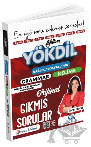 Sınav Kampı YÖKDİL Grammar Kelime Tamamı Video Çözümlü Orijinal Çıkmış Sorular – Ece Hoca – Dizgi Kitap kitap kapağı