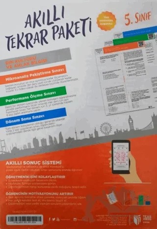 5. Sınıf Din Kültürü ve Ahlak Bilgisi Akıllı Tekrar – Kolektif – Teas Press kitap kapağı