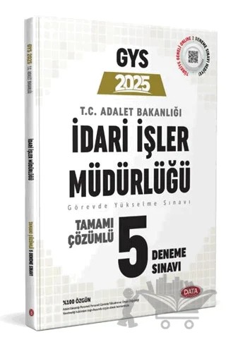 T.C. Adalet Bakanlığı İdari İşler Müdürlüğü GYS Tamamı Çözümlü 5 Deneme Sınavı – Kolektif – Data Yayınları kitap kapağı