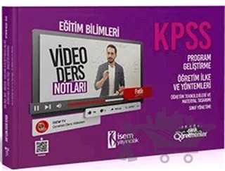 2021 KPSS Eğitim Bilimleri Program Geliştirme Öğretim İlke ve Yöntemleri Video Ders Notları – Fatih Genç – İSEM Yayıncılık kitap kapağı
