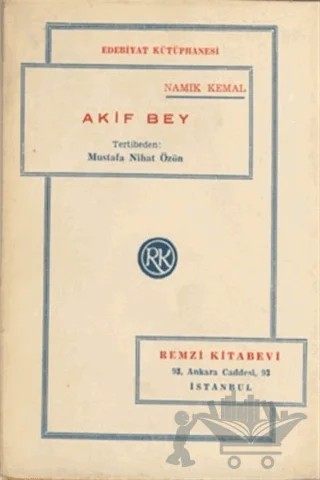 Akif Bey – Namık Kemal – Remzi Kitabevi kitap kapağı