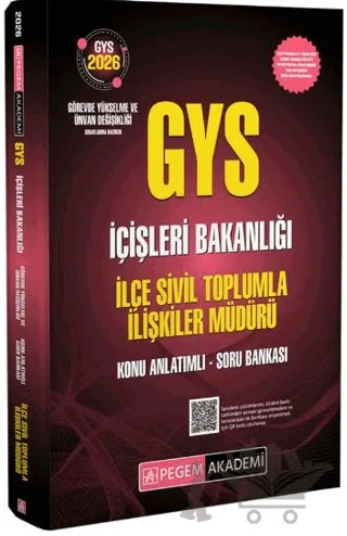 2026 GYS İçişleri Bakanlığı İlçe Sivil Toplumla İlişkiler Müdürü Konu Anlatımlı Soru Bankası – Kolektif – Pegem Akademi Yayıncılık kitap kapağı