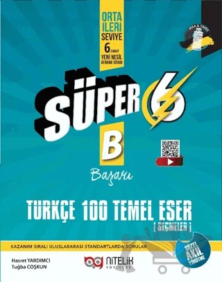 6. Sınıf Süper Türkçe 100 Temel Eser Yeni Nesil Soru Kitabı – Hasret Yardımcı, Tuğba Coşkun – Nitelik Yayınları kitap kapağı