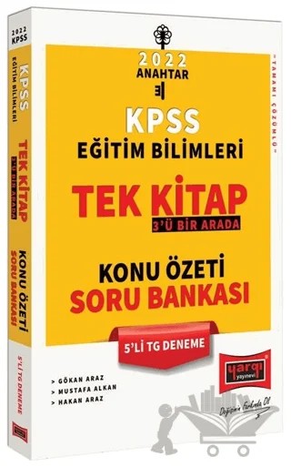 2022 KPSS Eğitim Bilimleri 3'ü Bir Arada Tek Kitap Konu Özeti Soru Bankası 5'li TG Deneme – Gökhan Araz, Mustafa Alkan, Hakan Araz – Yargı Yayınevi kitap kapağı