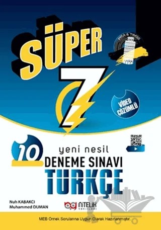 7. Sınıf Türkçe 10 Deneme Sınavı – Nuh Kabakcı, Muhammed Duman – Nitelik Yayınları - Bayilik kitap kapağı