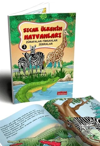 Sıcak Ülkenin Hayvanları 3 Zürafalar-Timsahlar-Zebralar – Yusuf Yakup Sevinç – Bordo Ressam kitap kapağı