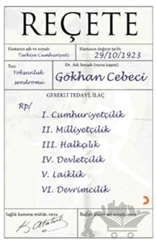 Reçete – Gökhan Cebeci – Cinius Yayınları kitap kapağı