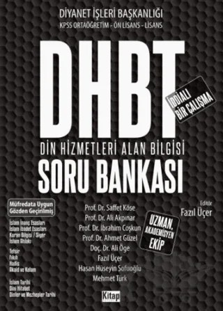 DHBT Din Hizmetleri Alan Bilgisi Soru Bankası – Ahmet Güzel, Ali Akpınar, Ali Öge, Fazıl Üçer, Hasan Hüseyin Sofuoğlu, İbrahim Çoşkun, Mehmet Türk, Saffet Köse – Kitap Dünyası Yayınları kitap kapağı