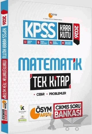 2026 KPSS Kara Kutu Matematik TEK KİTAP ÖSYM Arşiv Çıkmış Soru Bankası Konu Özetli Dijital Çözümlü – Kolektif – Karakutu Yayın kitap kapağı