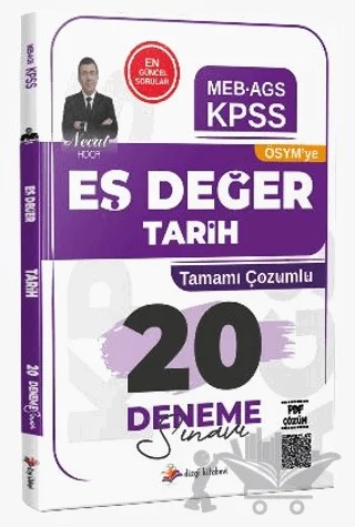 2026 KPSS MEB AGS ÖSYM'YE Eş Değer Tarih Tamamı PDF Çözümlü 20 Deneme Sınavı – Necat Hoca – Dizgi Kitap kitap kapağı