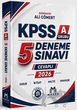 Kamu Akademisi KPSS A Grubu Cevaplı 5 Deneme 2026 – Ali Cömert – Makro Kitabevi kitap kapağı