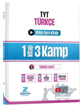 Türkçe Saati TYT Türkçe 1 Kitap 3 Kamp Video Ders Kitabı – Öznur Saat Yıldırım – Zeduva Yayınları kitap kapağı