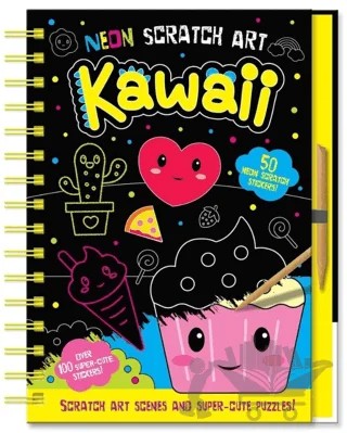 Neon Scratch Art - Kawaii – Connie Isaacs – IMAGINE THAT kitap kapağı