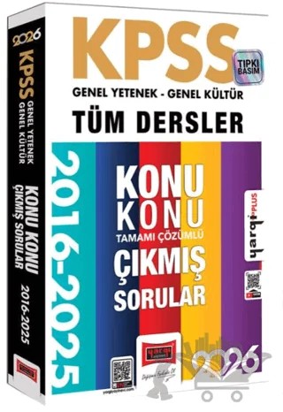 2026 KPSS GK-GY Tüm Dersler Tamamı Çözümlü 9 Yıl Çıkmış Sorular (2016-2025) – Kolektif – Yargı Yayınevi kitap kapağı