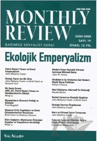 Monthly Review Bağımsız Sosyalist Dergi Sayı: 19 / Ekim 2008 – Monthly Review Dergisi kitap kapağı
