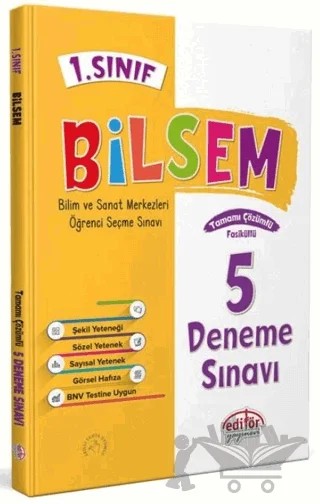 1. Sınıf Bilsem Tamamı Çözümlü 5 Deneme Sınavı - – Kolektif – Editör Yayınevi kitap kapağı