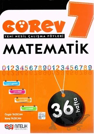 7. Sınıf Matematik Görev Yeni Nesil Çalışma Föyleri – Özgür Tazecan, Barış Tazecan – Nitelik Yayınları - Bayilik kitap kapağı