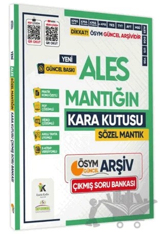 2025 ALES SÖZEL MANTIĞIN Kutusu ÖSYM Çıkmış Soru Havuzu Bankası Konu Özetli Video/PDF Çözümlü – Kolektif – Karakutu Yayın kitap kapağı