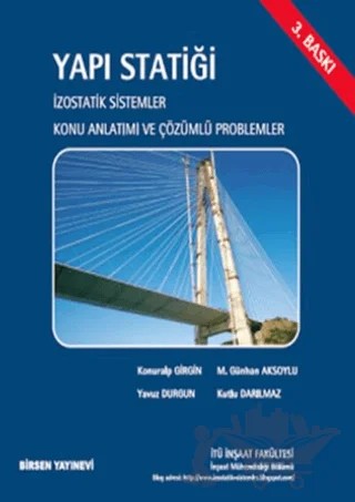 Yapı Statiği – Konuralp Girgin, Kutlu Darılmaz, M. Günhan Aksoylu, Yavuz Durgun – Birsen Yayınevi kitap kapağı