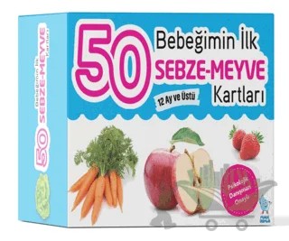 Bebeğimin İlk 50 Sebze - Meyve Kartları – Zeynep Doğru – Minik Damla Yayınevi kitap kapağı