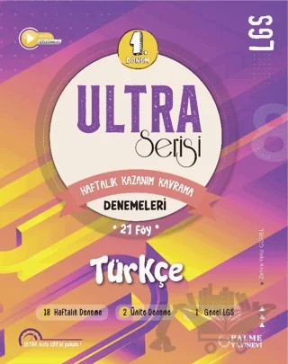Ultra Serisi LGS 1.Dönem Türkçe Denemeleri – Zehra Yeliz Gürel – Palme Yayınları kitap kapağı