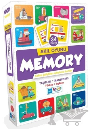 34 Parça Memory Taşıtlar Akıl Oyunu – Kolektif – Blue Focus Yayınları kitap kapağı