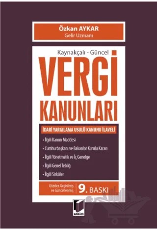 Vergi Kanunları – Özkan Aykar – Adalet Yayınevi kitap kapağı