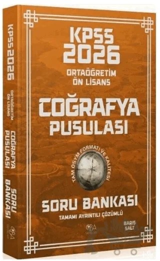 2026 KPSS Lise Ortaöğretim Ön Lisans Coğrafya Pusulası Soru Bankası Çözümlü – Barış Salt – CBA Akademi kitap kapağı