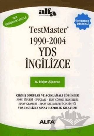 Testmaster 1990-2004 YDS İngilizce – A. Nejat Alperen – Alfa Yayınları kitap kapağı