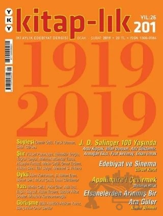 Kitap-lık Dergisi Sayı: 201 Ocak - Şubat 2019 – Yapı Kredi Yayınları kitap kapağı